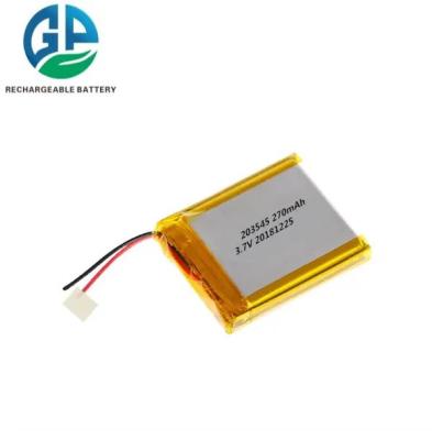 China 233545 Bateria de polímeros de iões de lítio 270mAh 3.7V Smart Watch Digital Lithium Ion Polymer Cell Pack à venda