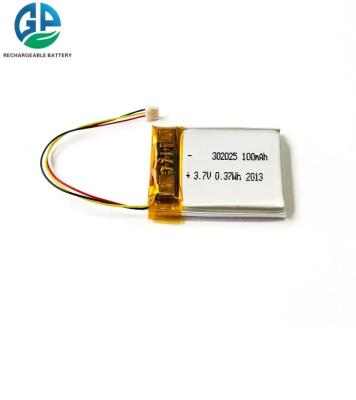 China KC aprobado Batería Lipo 302025 LCO Célula 3.7V 110mAh Lipo Batería paquete Batería de iones de litio polímero en venta