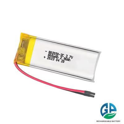 China Lithium-Polymer-Batterie-Pack Hochwertige wiederaufladbare Batterie 802050 800mah 3.7V Lithium-Polymer-Lipo-Batterie zu verkaufen