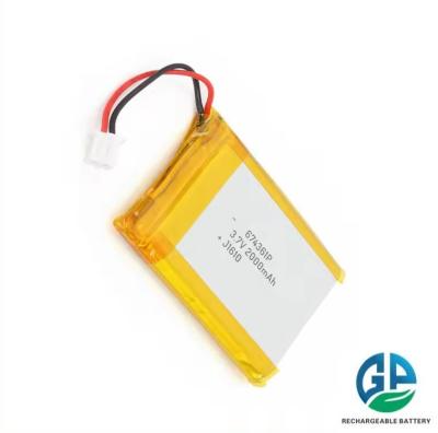 中国 3.7v 再充電可能なKCリチウムポリマーバッテリー 2000mah 高容量リポバッテリー 674361 2000mah 販売のため