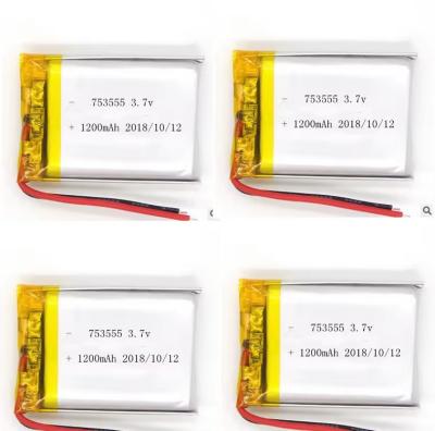 Κίνα Εγκρίθηκε από την KC 1200mAh 3.7v μπαταρία Lipo επαναφορτιζόμενη 3.7v 1200mah 753555 μπαταρία πολυμερούς λιθίου προς πώληση