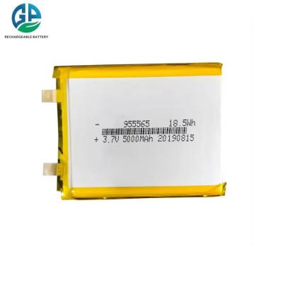 China Hohe Kapazität Hohe Zykluszeit Lipo-Batterie 3.7v Wiederaufladbare Batterien 955565 3.7v 5000 Mah-Batterie 18.5wh Wiederaufladbare Lithium-Batterie zu verkaufen