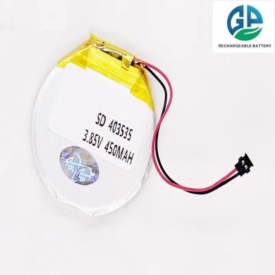 China KC Custom Battery 3.7v 450mah Li Polymer Battery Pack 453535 3.7v 450mah Oplaadbare Li-Ion Lithium Polymer Ronde Lipo Battery Te koop