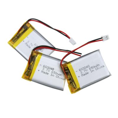 China RoHS 603040 3,7 Batterie-medizinische Lithium-Batterie des Volt-650mah zu verkaufen