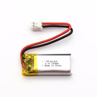 중국 IEC62133 451225 3.7 V 100mah Lipo Battery 판매용