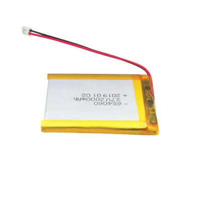 Cina UN38.3 3,7 V 2000mAh Lipo 654060 Li Polymer Battery Pack in vendita