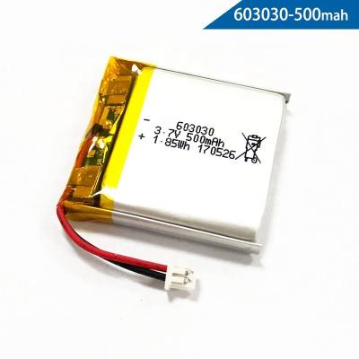 China IEC62133 3,7 Lithium-Polymer-Batterie-Satz des Volt-500mAh 603030 zu verkaufen