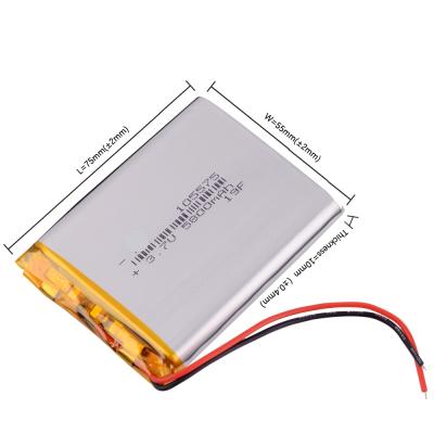 China 105575 pilas de batería del litio de 3.7v Li Polymer Battery 5800mah para el banco del poder en venta