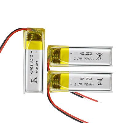 중국 401030 블루투스 헤드셋용 리튬 폴리머 배터리 3.7V 80mAh 판매용