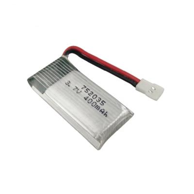 China Bloco alto da bateria do zangão da taxa 752035 3.7V 400mAh da descarga à venda