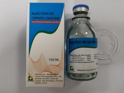 China Ciprofloxacin Lactate Pharmaceutical Injection 100ml / Glass Bottle Tablet for sale