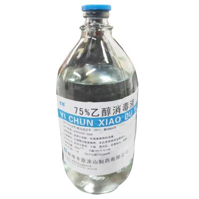 China 75% Ethanol Disinfectant, alcohol, Glass Bottle,500ml,Colorless transparent liquid for sale