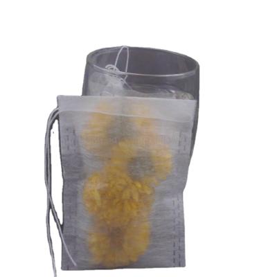 China Biodegradable Empty Tea Corn Fiber Tea Bag Heat Sealed Filter Bag With Drawstring for sale