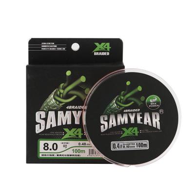 China Samyear High Strength Colorful 4 Rigs Braided Fishing Line 100m pe 100lb strong fishing line for sale