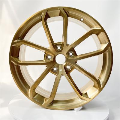 China Aluminum Rims T6-6061 Forged Car Wheel Customized Bronze Brushed Aluminum Alloy Wheels for sale