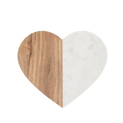 China 25x25cm Disposable Heart Shape Wood Marble Home Tableware Wholesale for sale