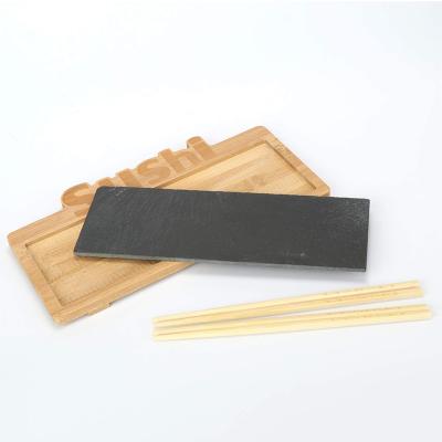 China Viable Wholesale Luxury Tapas Food Serving Wooden Tapas Serving Dishes Set With Chopsticks for sale