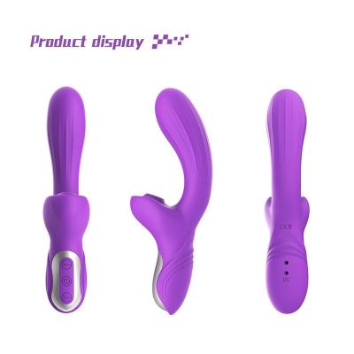 China Rechargeable Female Electric Multi Massager Button Frequency Suction Vibrator Clitoris Silicone Vibrator Adult Products Masturbation for sale