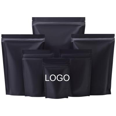 China 250g 500g Biodegradable Custom Print Food Packet Bags BIODEGRADABLE Stand Up Pouch Wholesale Matte Black for sale