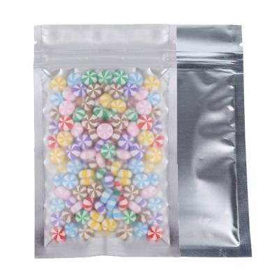 China Custom Logo Print Clear Front White Back Handle Moisture Proof Seal Ziplock Plastic Bag With Hanger Hole for sale