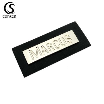 China Durable durable resist wash mark debossed custom real black leather patch labels for sale