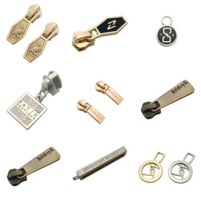 China Fashion Nickel Free Gold Plated Custom Zinc Alloy Coat Metal Zipper Pull For Decoration for sale