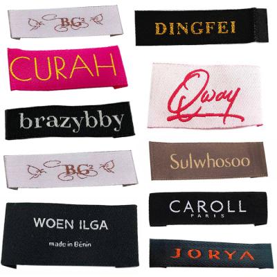 China Washable Personalized Design Making Woven Cotton Logo Neck Labels Patch For Shirts / Garment for sale