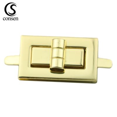 China Nickel Free/Lead Free/Top Quality Purse Tower Lock Hardware Fashion Gold Metal Bag Twist Cuts Lock For Sale for sale