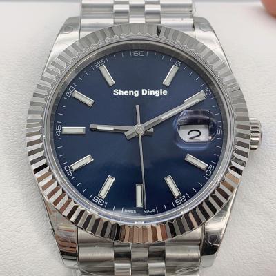 China BP-Factory Date Case Oyster Dial Bezel Custom Logo Luminous Silvery Blue Luxury Classic Automatic Mechanical Hand Watch for sale