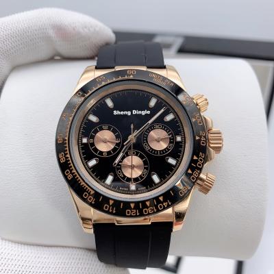 China Custom Luxury Black Dial Gold Power Reserve 840 Logo Elastic Band Waterproof Mechanical Watch for sale