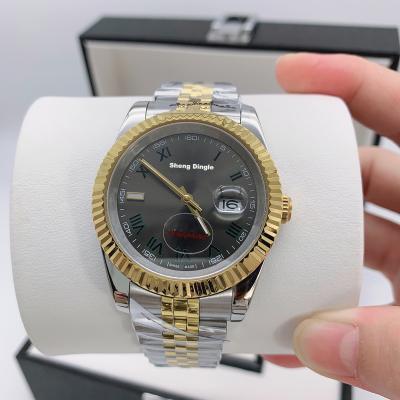 China Luxury Classic Roman Numeral Date 826 41MM Scale Gold Oyster Automatic Silver Bezel Mechanical Watch for sale