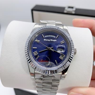 China Fashion Oyster Bezel Dial Light Blue Custom Logo Automatic Weekly Calendar Mechanical Date 828 Watch for sale