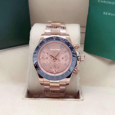 China Rose Gold Black Ceramic Case Bezel Scale Diamond Power Reserve 602 Fashion Dial Mechanical Watch for sale