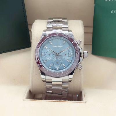 China Silver Brown Bezel 316L Fashion Power Reserve 599 Sky Blue Dial Luxury Mechanical Watch for sale