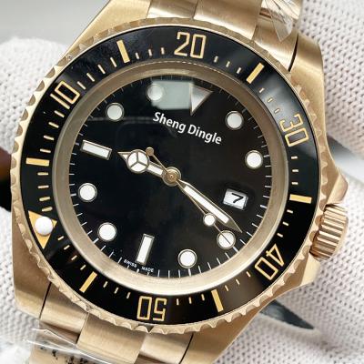 China Stainless Steel Case Gold Infinity Dive Buckle Ceramic 44MM Automatic Mechanical Watch Date 925 Rose Bezel Automatic Mechanical Watch for sale