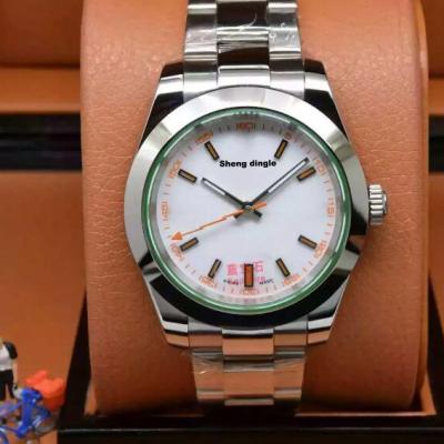 China Lightning Dial White And Black Orange Hand Luxury Clear Silver Case 322 Automatic Date Mechanical Watch for sale