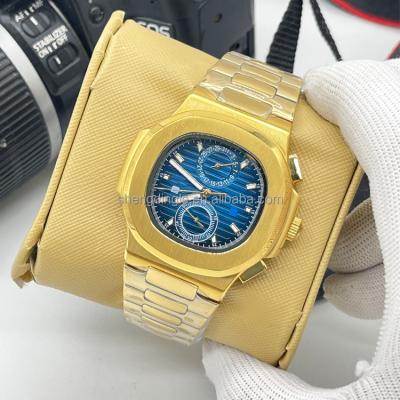 China Fashion\Classic\Business\Sports 174 Commercial 40MM Gold Dial Gold Case Oyster Type Blue Bezel Diamond Index Mechanical Watch for sale