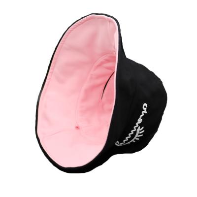 China Fashion\comfortable\durable Reversible Bucket Cap Hat Private Label Custom Logo For Fisherman 3D Embroidery Cotton ponytail hole Female Bucket Hat for sale