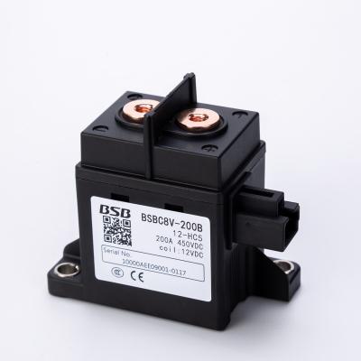 China Copper Alloy High Voltage DC Contactor Relay 200A 450V 750V coil voltage 12V 24V BSBC8V for sale