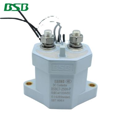 China High Voltage Dc Contactor/relay Electromagnetism Type with Auxiliary Contact with Coil Voltage 12/24vdc and Rated Current 250A BSBC7-250 for sale