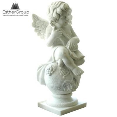 China White Antiques of Angel Statue Marble Sculpture Classical Sculpture Marble Statue Art for sale