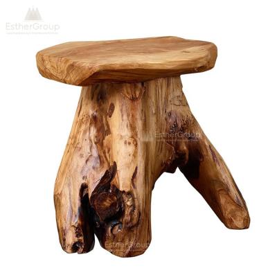 China (Size) Adjustable Rustic Style Wood Naturally Shaped Mushroom Stool Side Table Stand for sale