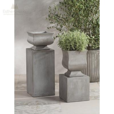 China Modern Wholesale Minimalist Style Decorative Fiberglass Column Pedestal Stands Potted Flower for sale