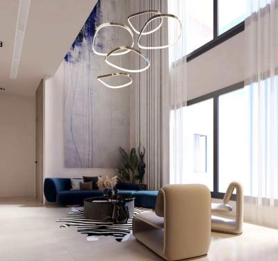 China Contemporary CE LED cETL ETL Light 5 Lights Chandelier Lamp Pendant Height D600+600+800+800+1000mm for sale