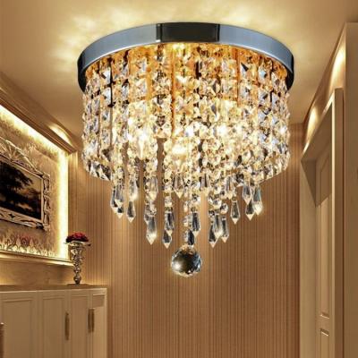 China Wholesale Best Selling Modern Round Gold L4u Resort Shopee Lazada Crystal Chandelier Light Acrylic Ceiling Lamp For Home Hotel for sale