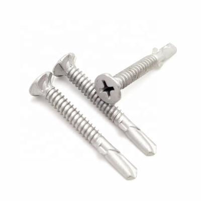 China Flat Dacromet Cross Countersunk  Pattern Self-Drilling  Screws with double ears for sale