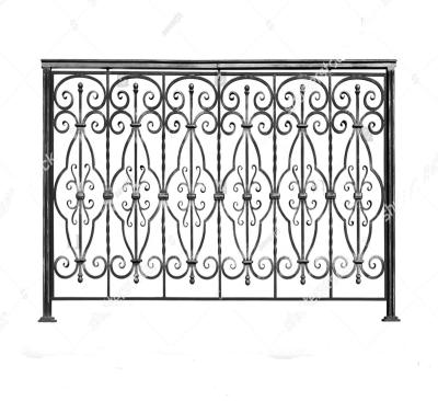 China Factory Price Traditional Decorative Garden Fence Wrought Iron Metal Fencing With Post Luxury Villa Railing for sale