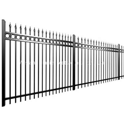 China Easily Assembled Powder Coated Steel Fence Tubular Steel Railing Garden Aluminum Fencing Panel for sale