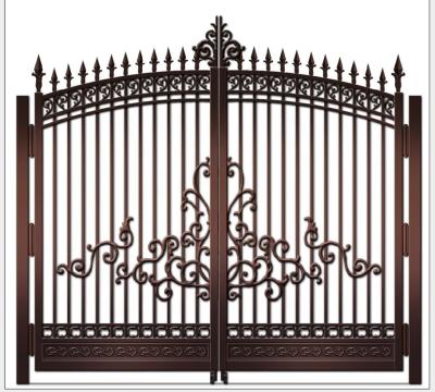 China Modern or traditional style as your similar high quality fence Gate Wrought Iron metal fabrication fence Gate Security Fence double door for sale