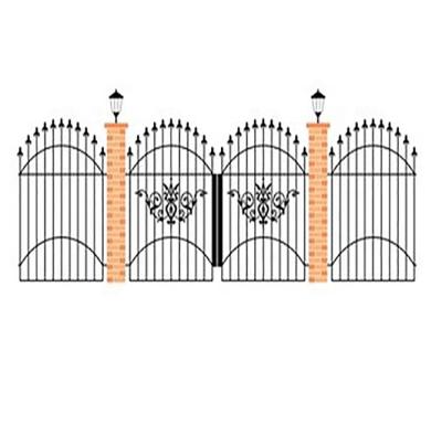 China Modern or traditional style as your similar good quality fabrication metal galvanized to powder coated wrought iron door for sale